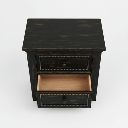 Castilla Forge™ Rustic Gothic Solid Wood Nightstand – handcrafted solid wood furniture