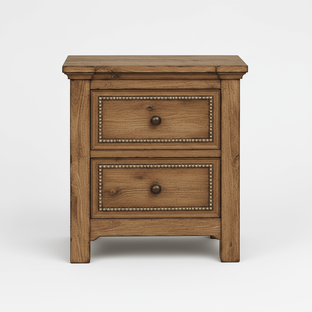Castilla Forge™ Rustic Gothic Solid Wood Nightstand – handcrafted solid wood furniture