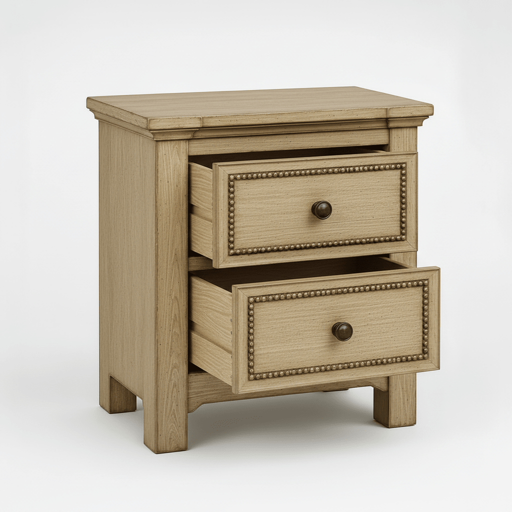 Castilla Forge™ Rustic Gothic Solid Wood Nightstand – handcrafted solid wood furniture