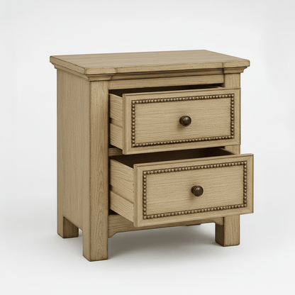 Castilla Forge™ Rustic Gothic Solid Wood Nightstand – handcrafted solid wood furniture