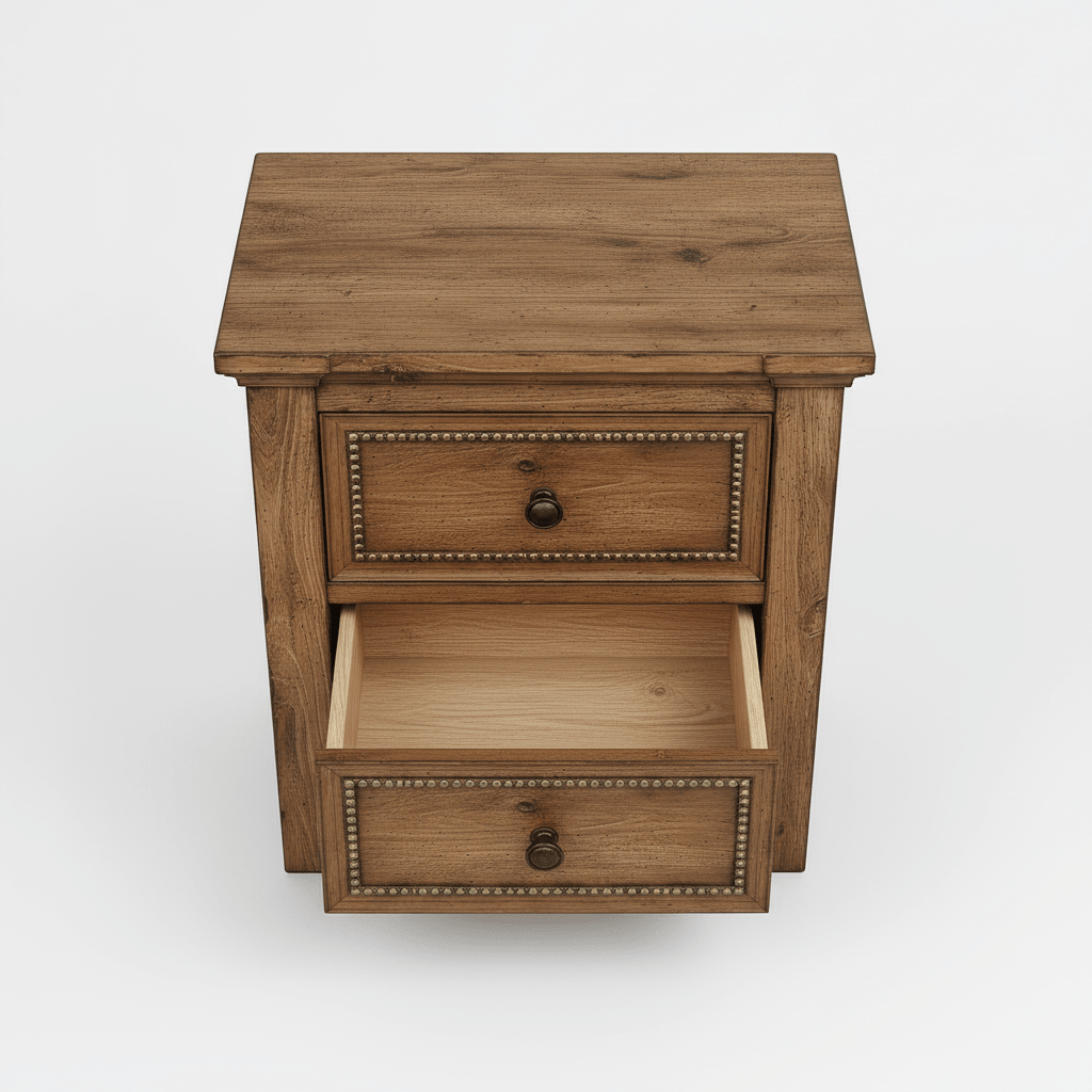 Castilla Forge™ Rustic Gothic Solid Wood Nightstand – handcrafted solid wood furniture