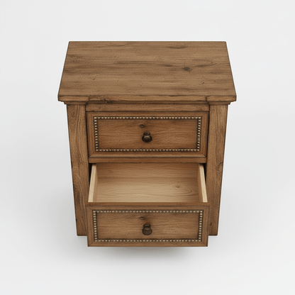 Castilla Forge™ Rustic Gothic Solid Wood Nightstand – handcrafted solid wood furniture