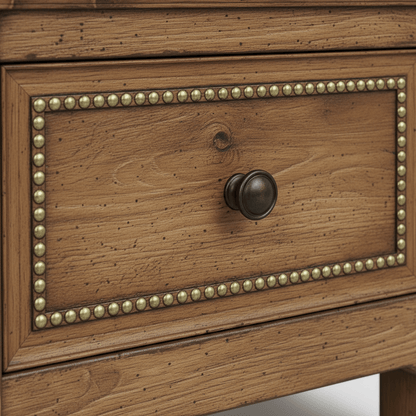 Castilla Forge™ Rustic Gothic Solid Wood Nightstand – handcrafted solid wood furniture