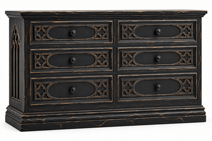 Cathedral Reverie™ Gothic Hand-Carved Solid Wood Dresser – handcrafted solid wood furniture