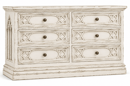 Cathedral Reverie™ Gothic Hand-Carved Solid Wood Dresser – handcrafted solid wood furniture
