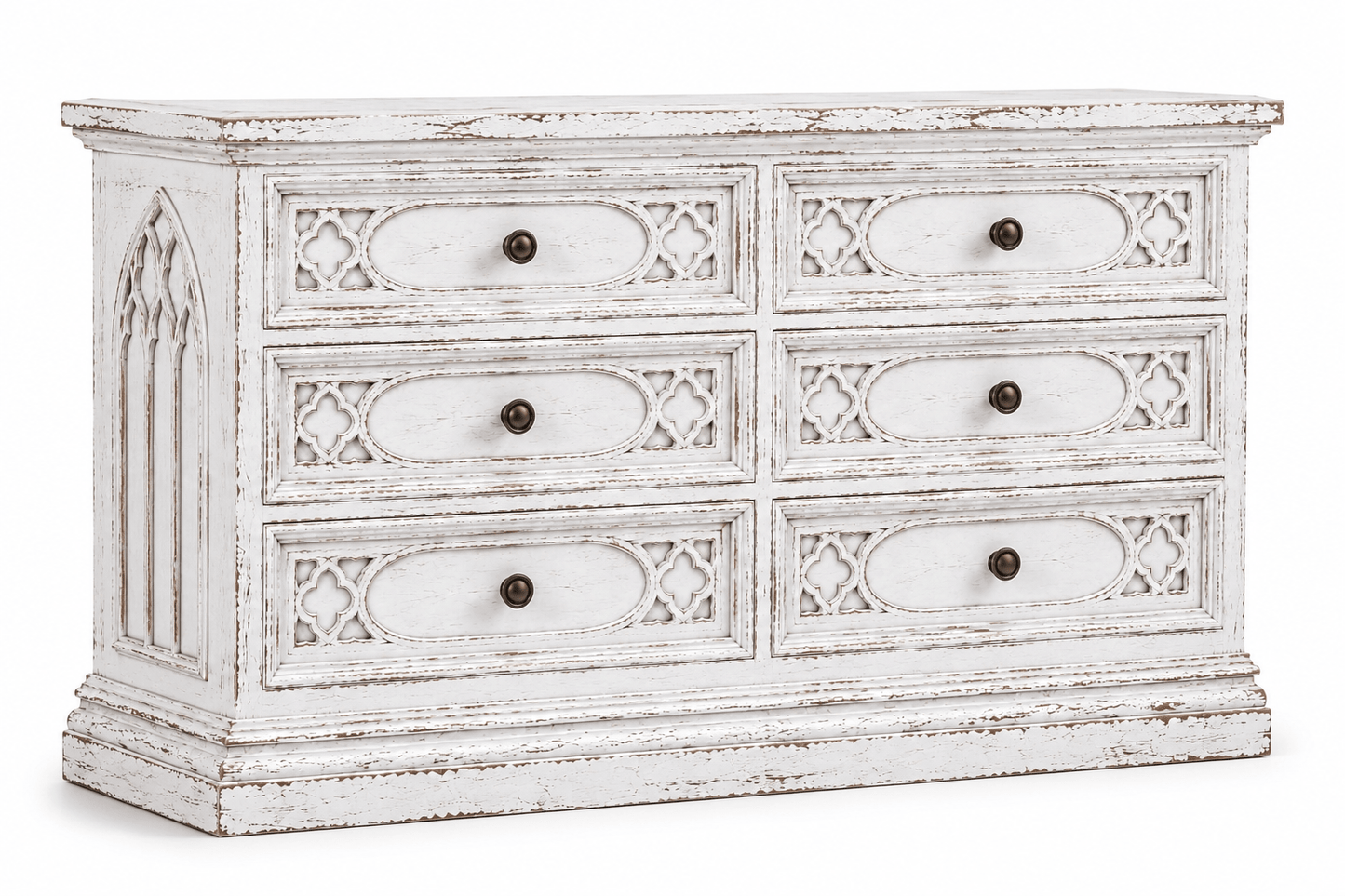 Cathedral Reverie™ Gothic Hand-Carved Solid Wood Dresser – handcrafted solid wood furniture