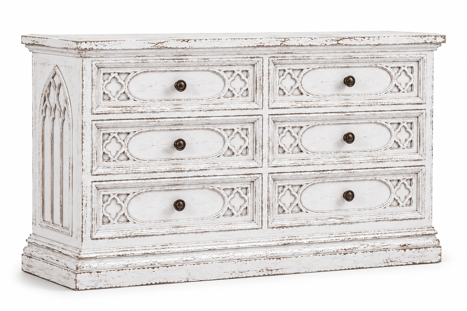 Cathedral Reverie™ Gothic Hand-Carved Solid Wood Dresser – handcrafted solid wood furniture