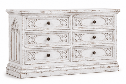 Cathedral Reverie™ Gothic Hand-Carved Solid Wood Dresser – handcrafted solid wood furniture