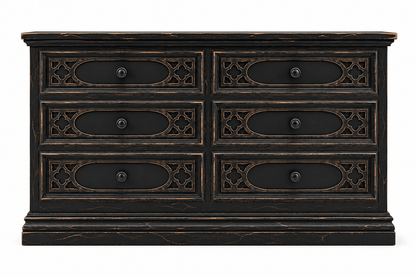 Cathedral Reverie™ Gothic Hand-Carved Solid Wood Dresser – handcrafted solid wood furniture