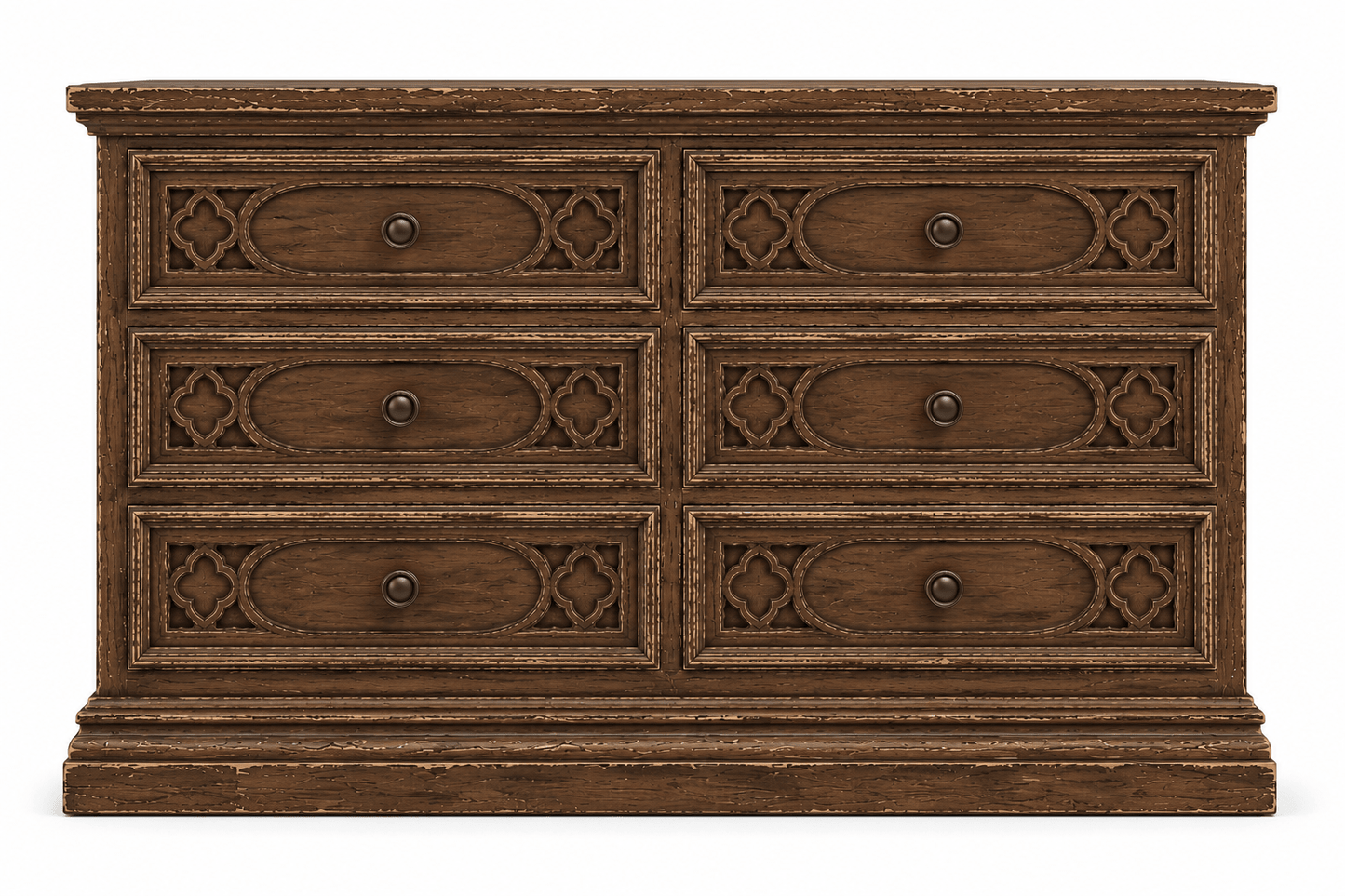Cathedral Reverie™ Gothic Hand-Carved Solid Wood Dresser – handcrafted solid wood furniture