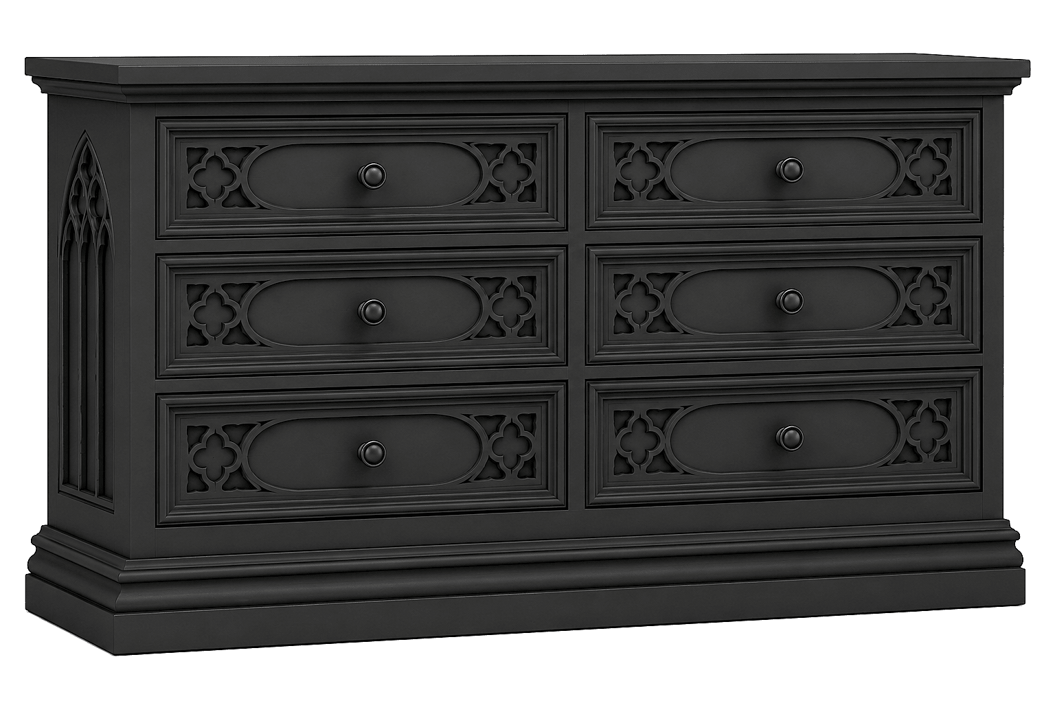 Cathedral Reverie™ Gothic Hand-Carved Solid Wood Dresser – handcrafted solid wood furniture