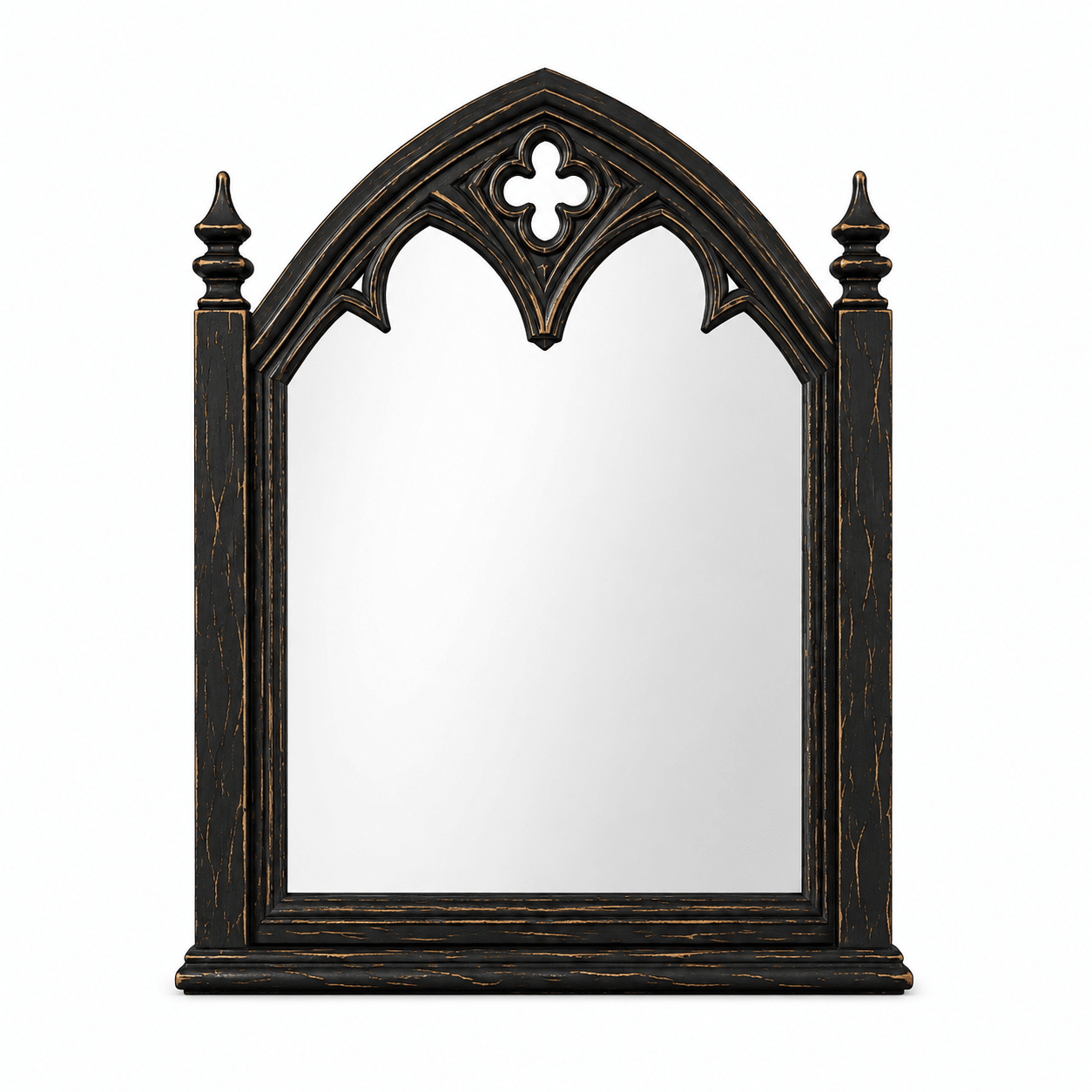 Cathedral Reverie™ Gothic Hand-Carved Solid Wood Mirror Frame – handcrafted solid wood furniture