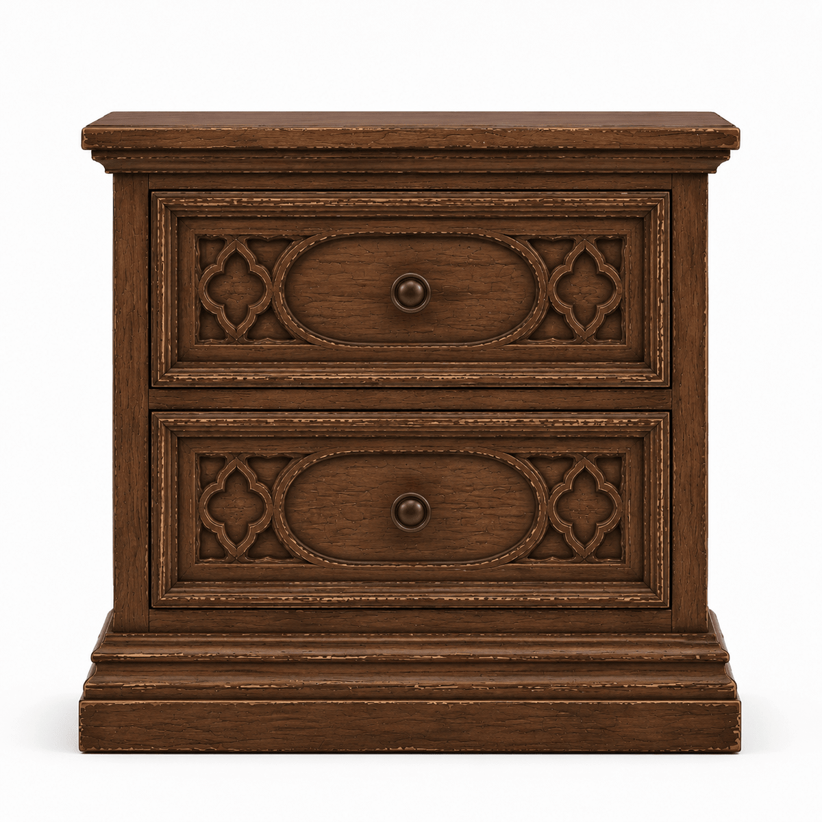 Cathedral Reverie™ Gothic Hand-Carved Solid Wood Nightstand – handcrafted solid wood furniture