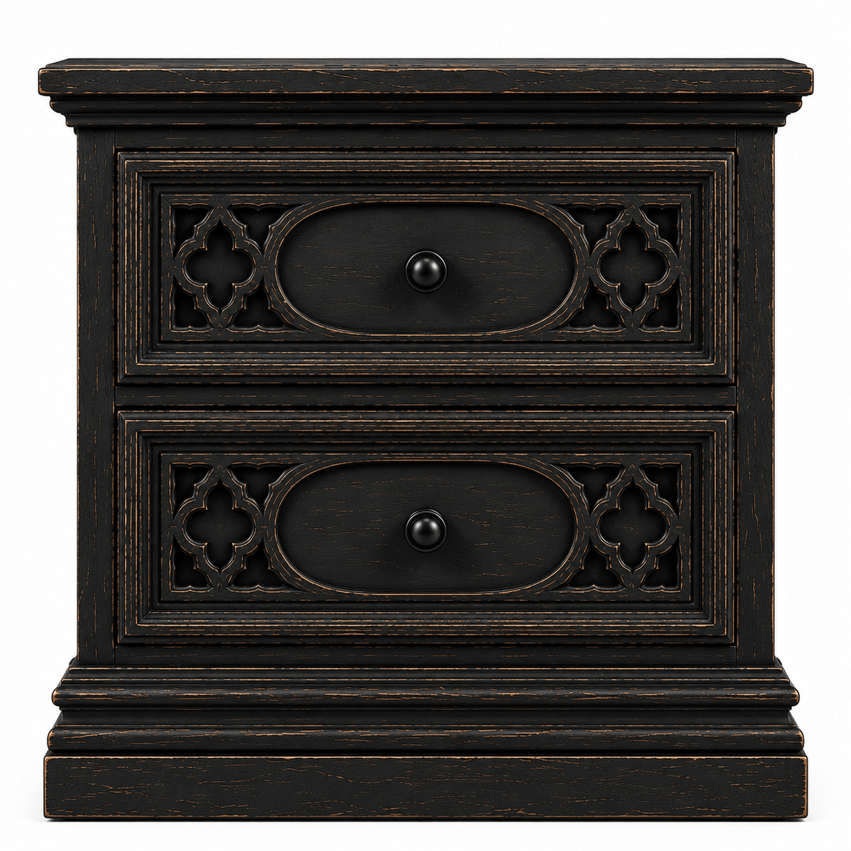 Cathedral Reverie™ Gothic Hand-Carved Solid Wood Nightstand – handcrafted solid wood furniture
