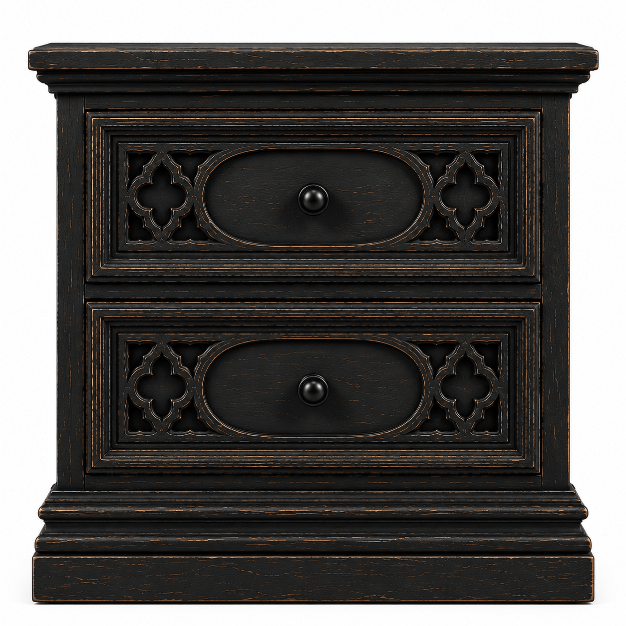 Cathedral Reverie™ Gothic Hand-Carved Solid Wood Nightstand – handcrafted solid wood furniture
