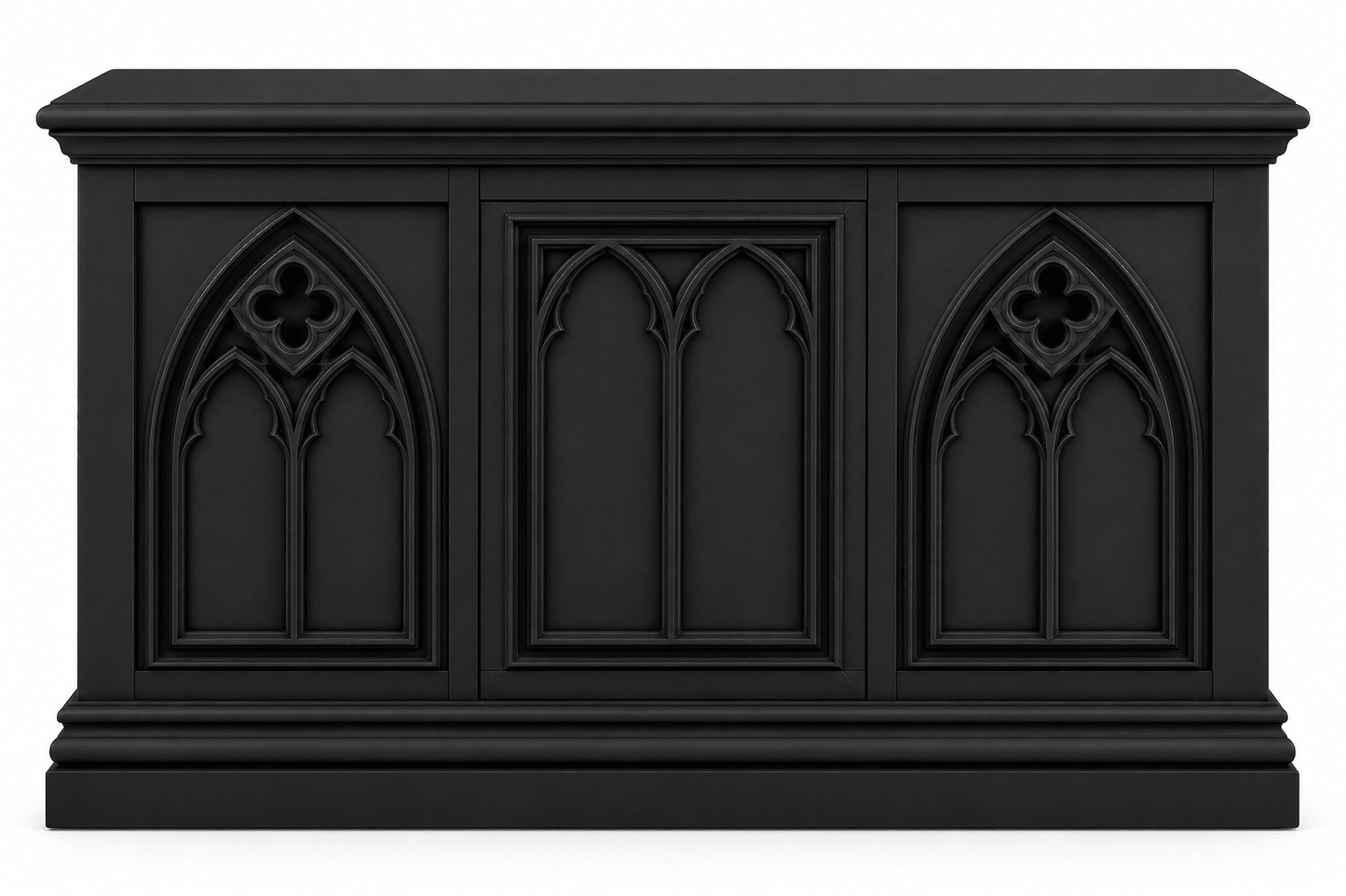 Cathedral Reverie™ Gothic Hand-Carved Solid Wood Storage Chest Box – handcrafted solid wood furniture