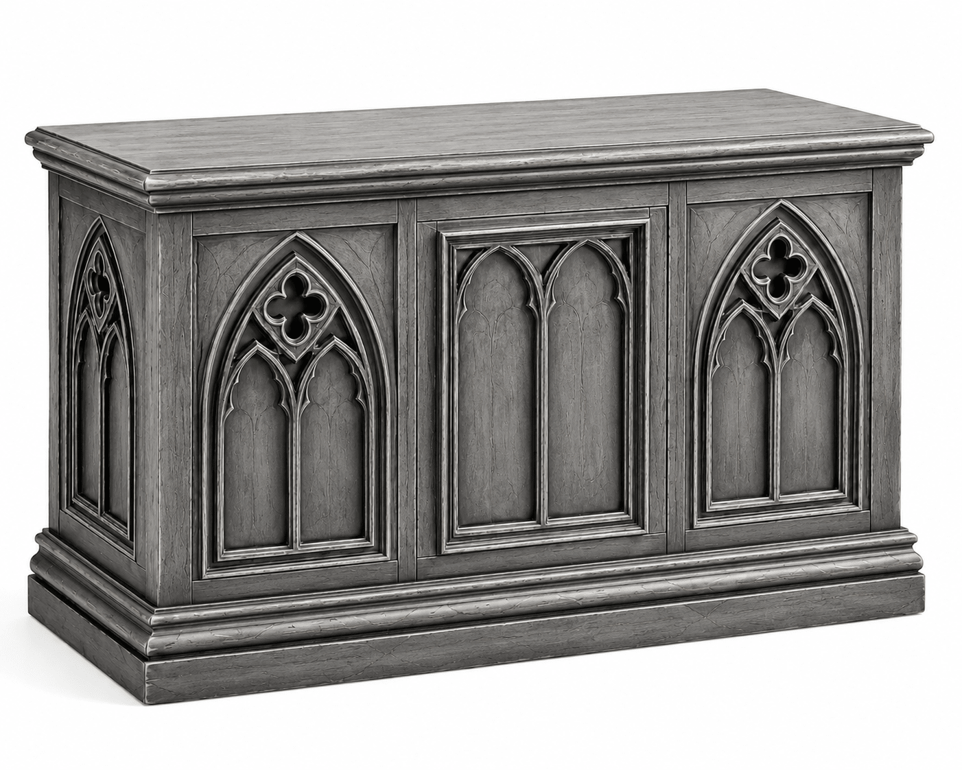 Cathedral Reverie™ Gothic Hand-Carved Solid Wood Storage Chest Box – handcrafted solid wood furniture
