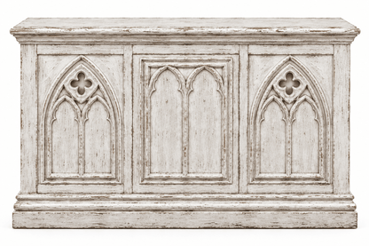Cathedral Reverie™ Gothic Hand-Carved Solid Wood Storage Chest Box – handcrafted solid wood furniture