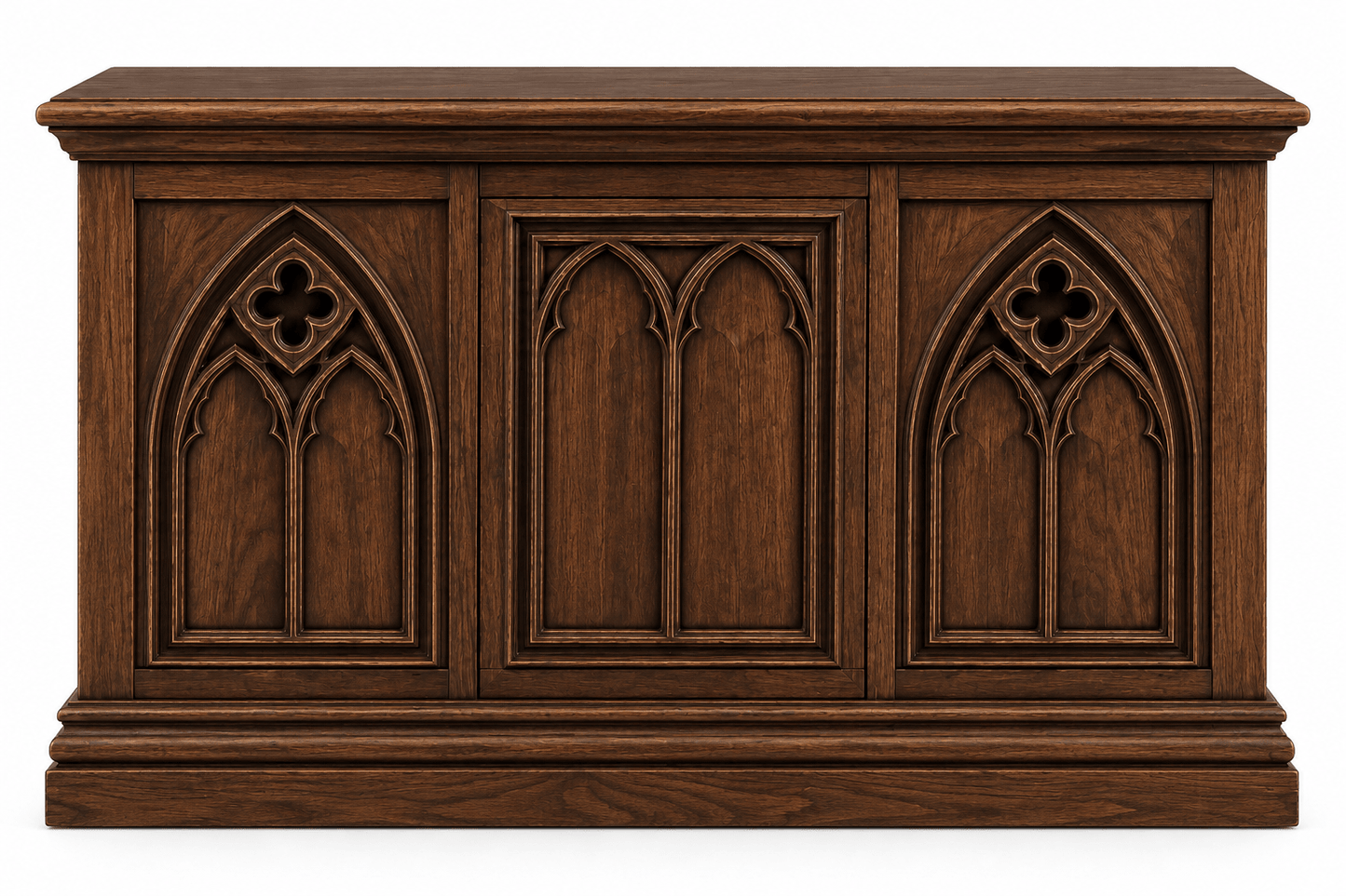 Cathedral Reverie™ Gothic Hand-Carved Solid Wood Storage Chest Box – handcrafted solid wood furniture