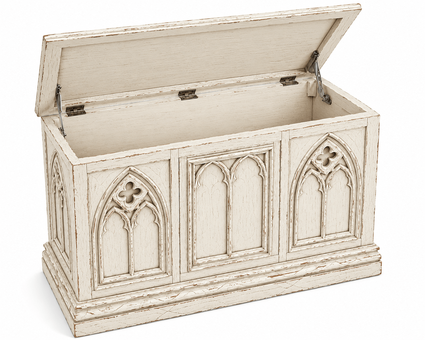 Cathedral Reverie™ Gothic Hand-Carved Solid Wood Storage Chest Box – handcrafted solid wood furniture