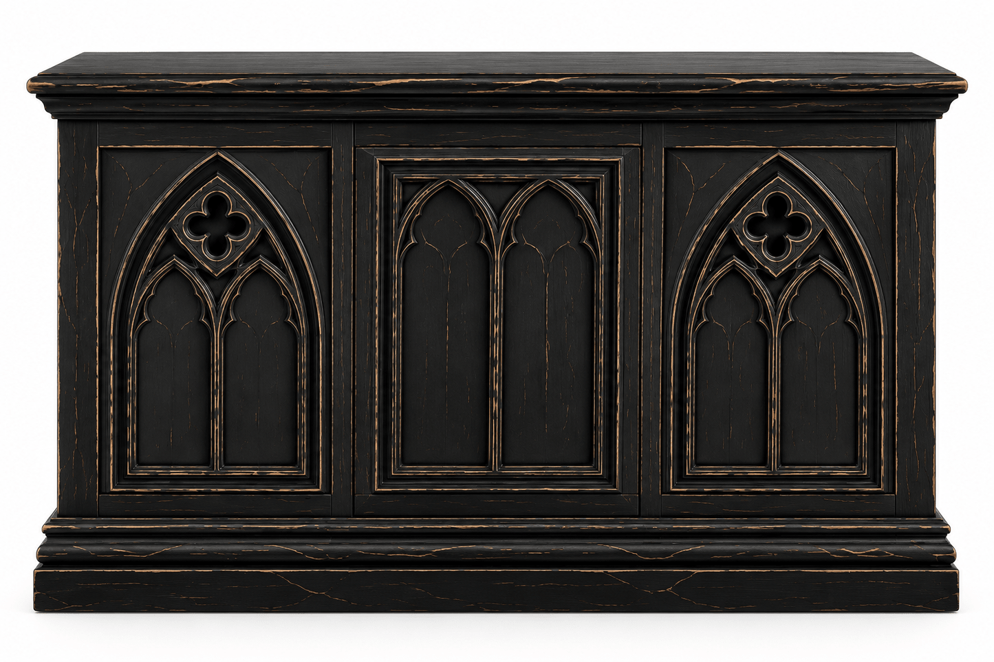 Cathedral Reverie™ Gothic Hand-Carved Solid Wood Storage Chest Box – handcrafted solid wood furniture