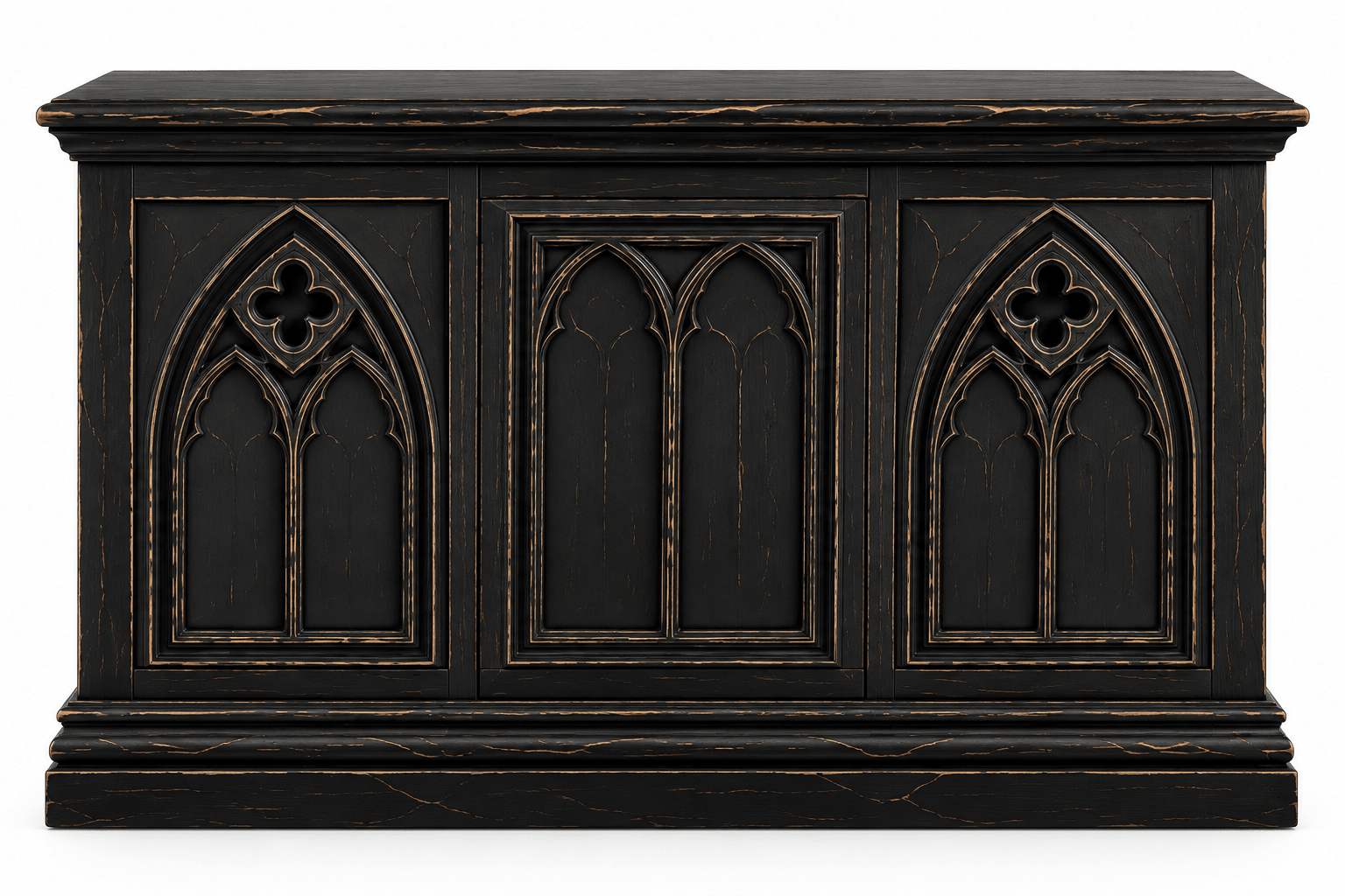 Cathedral Reverie™ Gothic Hand-Carved Solid Wood Storage Chest Box – handcrafted solid wood furniture