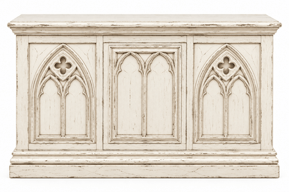 Cathedral Reverie™ Gothic Hand-Carved Solid Wood Storage Chest Box – handcrafted solid wood furniture