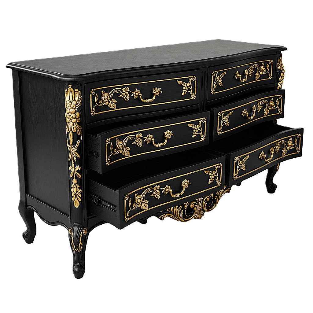 Château Botanique™ Hand - Carved Solid Wood Dresser – handcrafted solid wood furniture