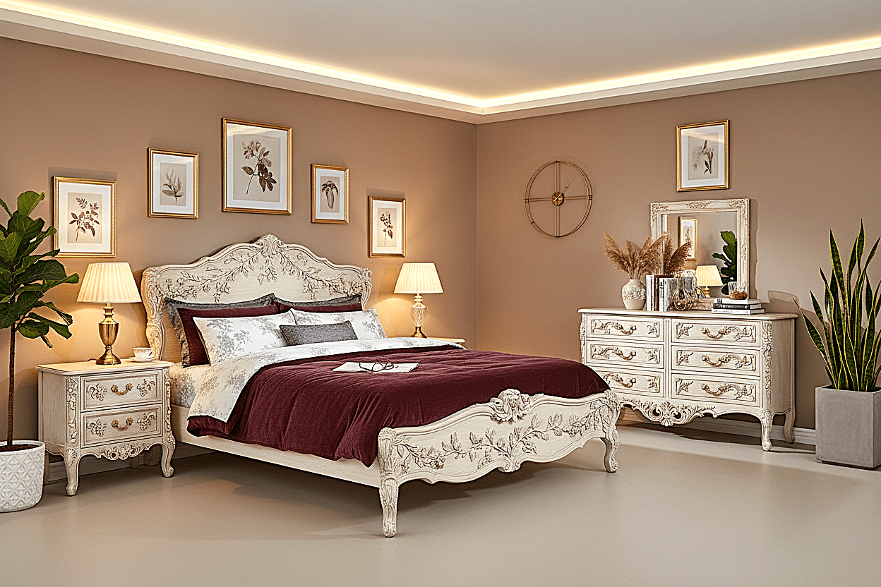 Château Botanique™ Hand - Carved Solid Wood Dresser – handcrafted solid wood furniture