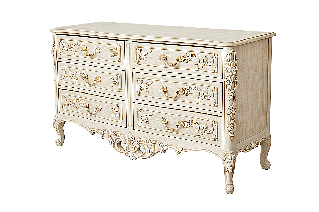 Château Botanique™ Hand - Carved Solid Wood Dresser – handcrafted solid wood furniture