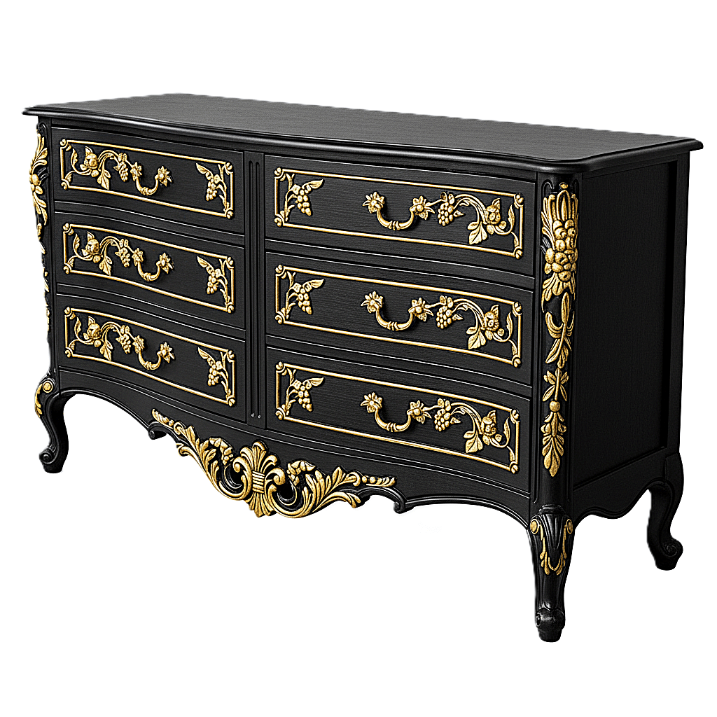 Château Botanique™ Hand - Carved Solid Wood Dresser – handcrafted solid wood furniture