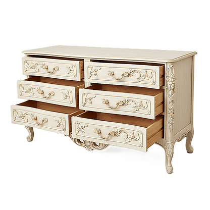 Château Botanique™ Hand - Carved Solid Wood Dresser – handcrafted solid wood furniture