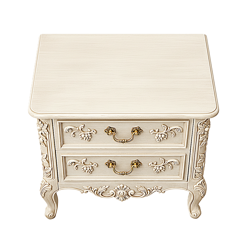 Château Botanique™ Hand - Carved Solid Wood Nightstand – handcrafted solid wood furniture