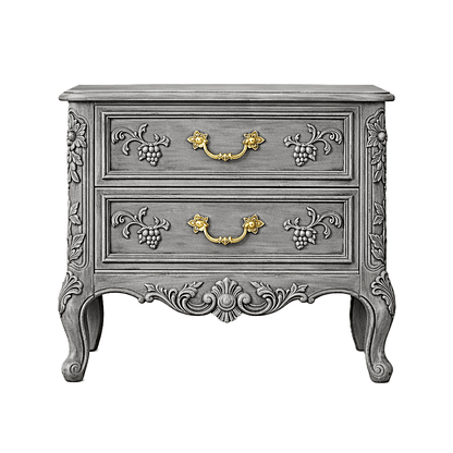 Château Botanique™ Hand - Carved Solid Wood Nightstand – handcrafted solid wood furniture