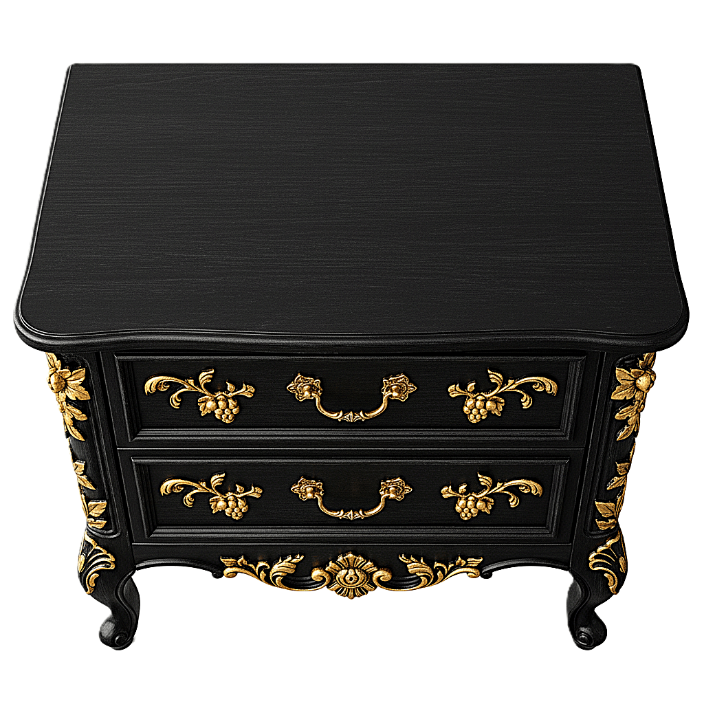 Château Botanique™ Hand - Carved Solid Wood Nightstand – handcrafted solid wood furniture
