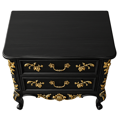 Château Botanique™ Hand - Carved Solid Wood Nightstand – handcrafted solid wood furniture