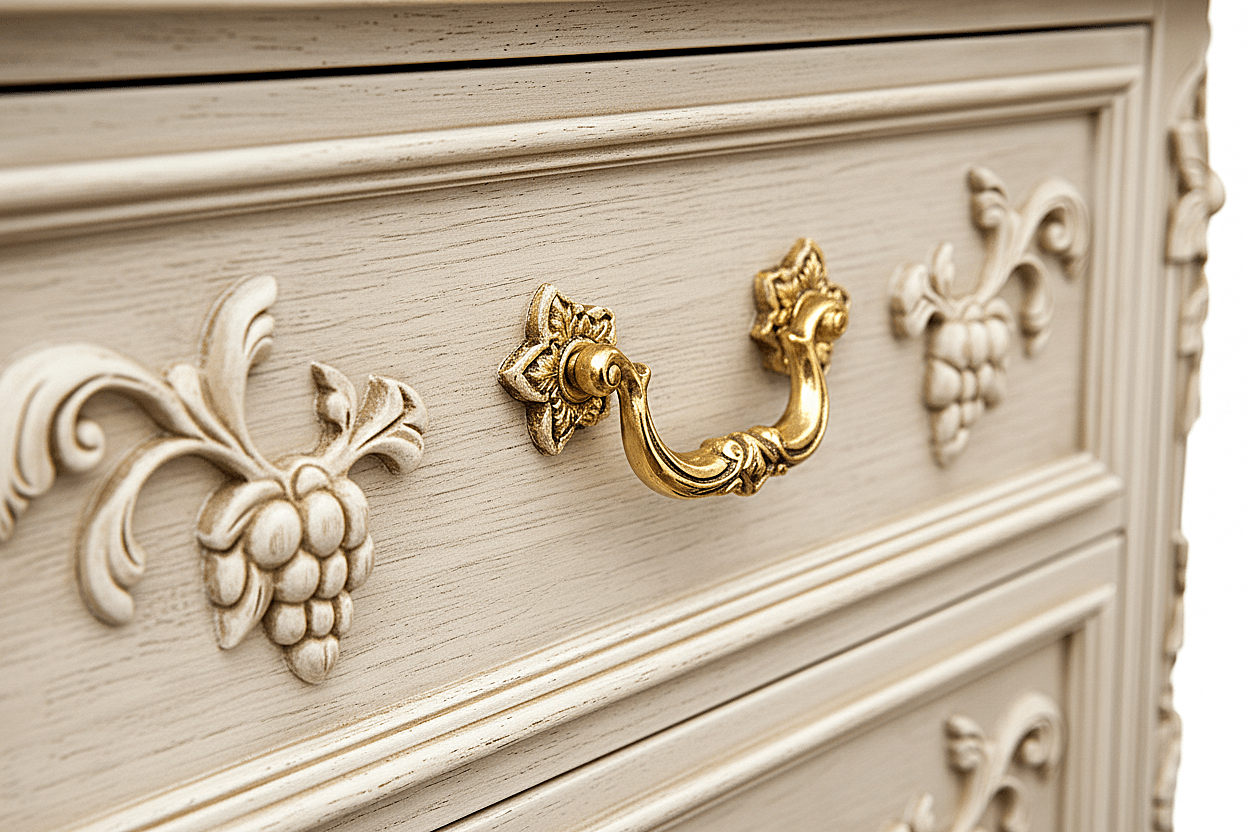 Château Botanique™ Hand - Carved Solid Wood Nightstand – handcrafted solid wood furniture