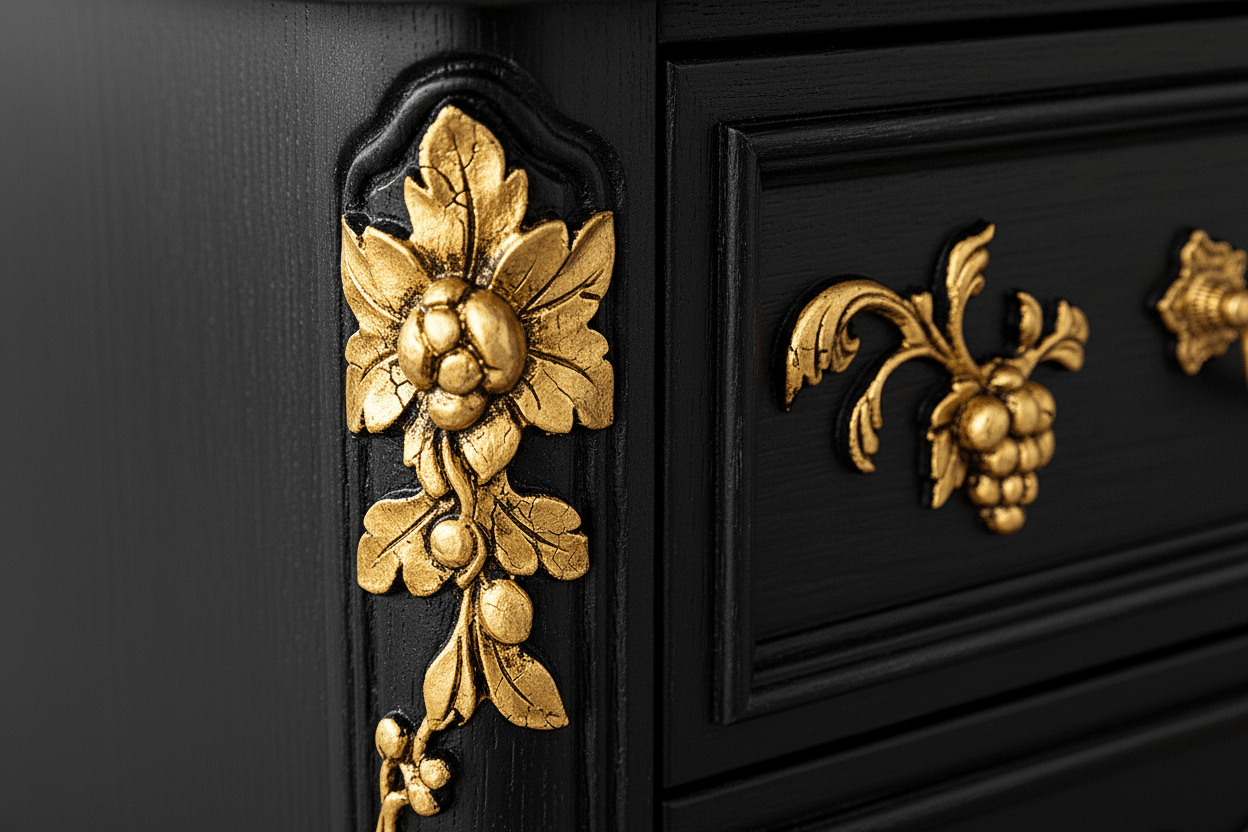 Château Botanique™ Hand - Carved Solid Wood Nightstand – handcrafted solid wood furniture