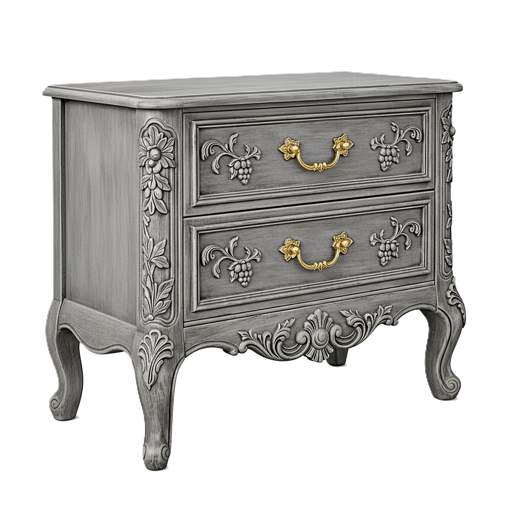 Château Botanique™ Hand - Carved Solid Wood Nightstand – handcrafted solid wood furniture