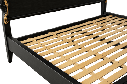 Château Botanique™ Hand - Carved Solid Wood Platform Bed & Bedroom Collection – handcrafted solid wood furniture