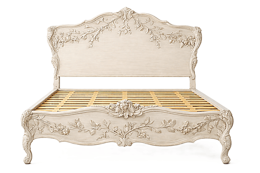 Château Botanique™ Hand - Carved Solid Wood Platform Bed & Bedroom Collection – handcrafted solid wood furniture