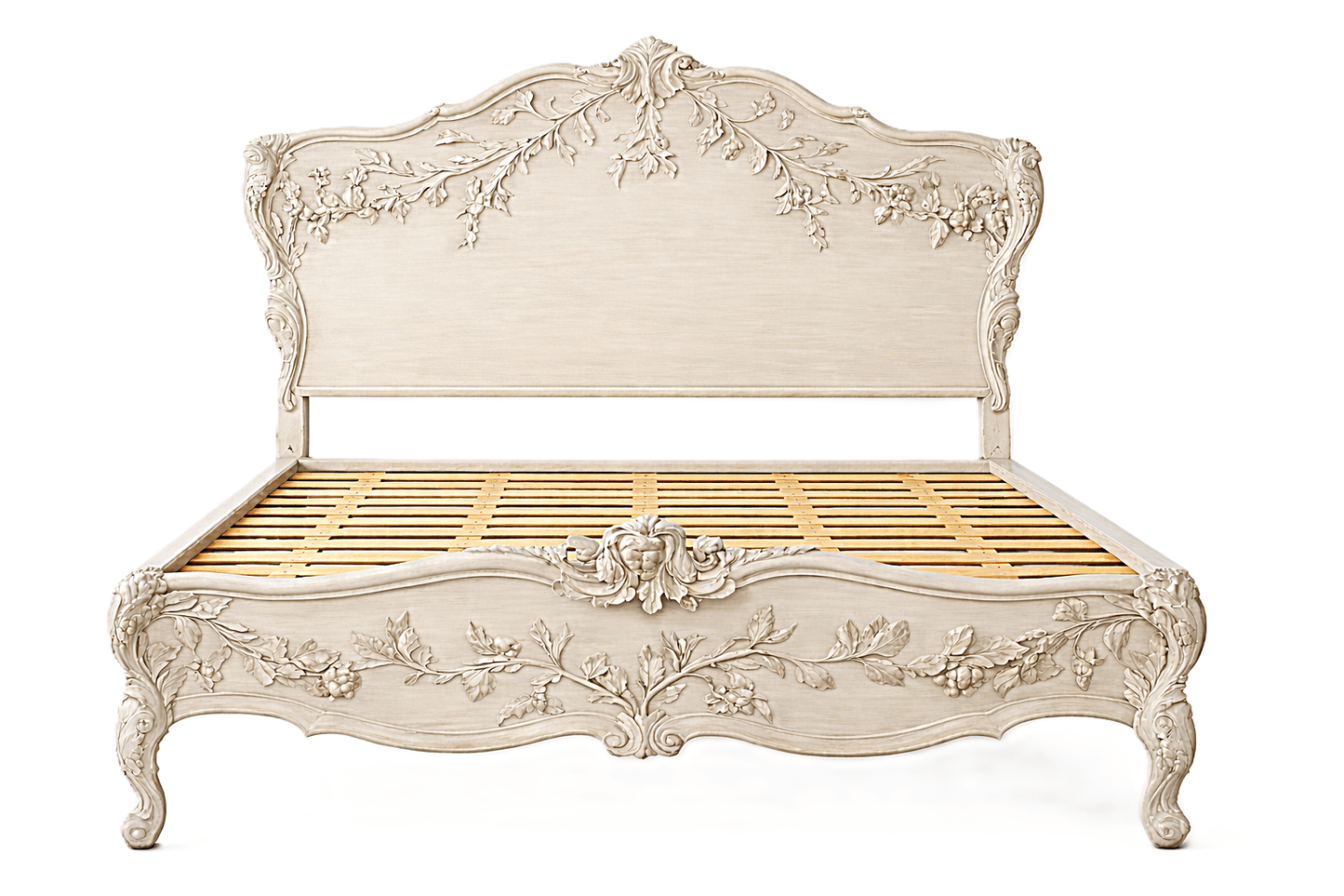 Château Botanique™ Hand - Carved Solid Wood Platform Bed & Bedroom Collection – handcrafted solid wood furniture