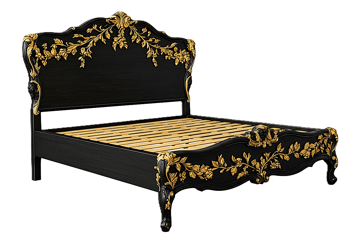 Château Botanique™ Hand - Carved Solid Wood Platform Bed & Bedroom Collection – handcrafted solid wood furniture
