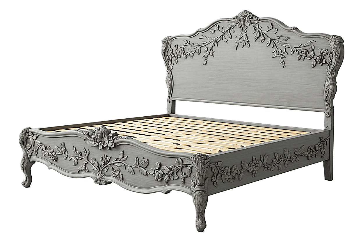 Château Botanique™ Hand - Carved Solid Wood Platform Bed & Bedroom Collection – handcrafted solid wood furniture