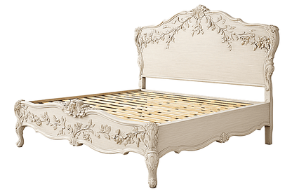 Château Botanique™ Hand - Carved Solid Wood Platform Bed & Bedroom Collection – handcrafted solid wood furniture