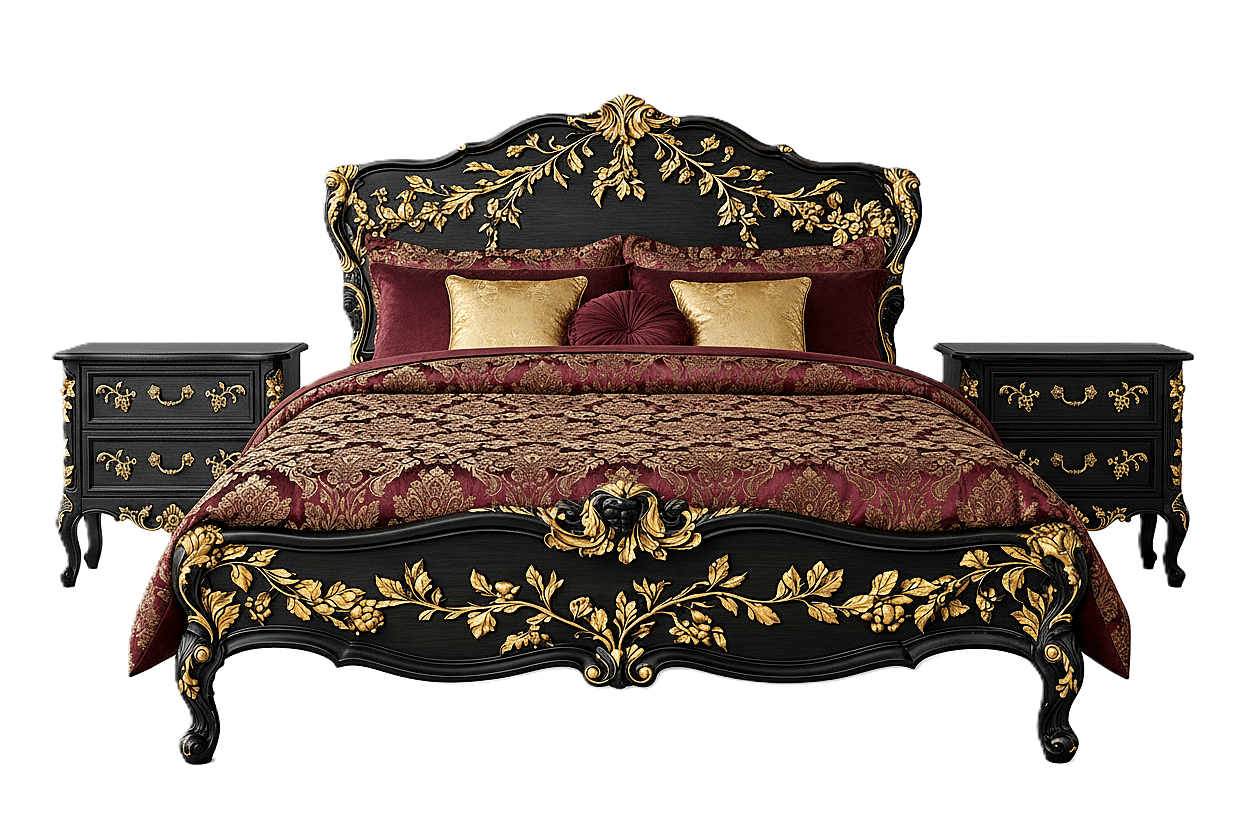Château Botanique™ Hand - Carved Solid Wood Platform Bed & Bedroom Collection – handcrafted solid wood furniture