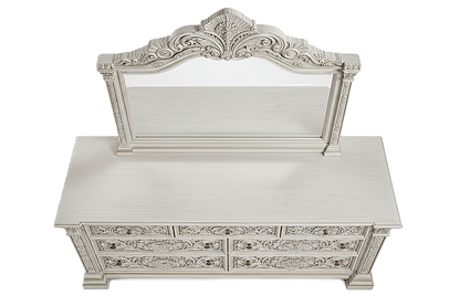 Château Élysian Bloom™ Hand - Carved Solid Wood Dresser With Mirror – handcrafted solid wood furniture