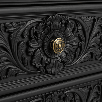 Château Élysian Bloom™ Hand - Carved Solid Wood Nightstand – handcrafted solid wood furniture