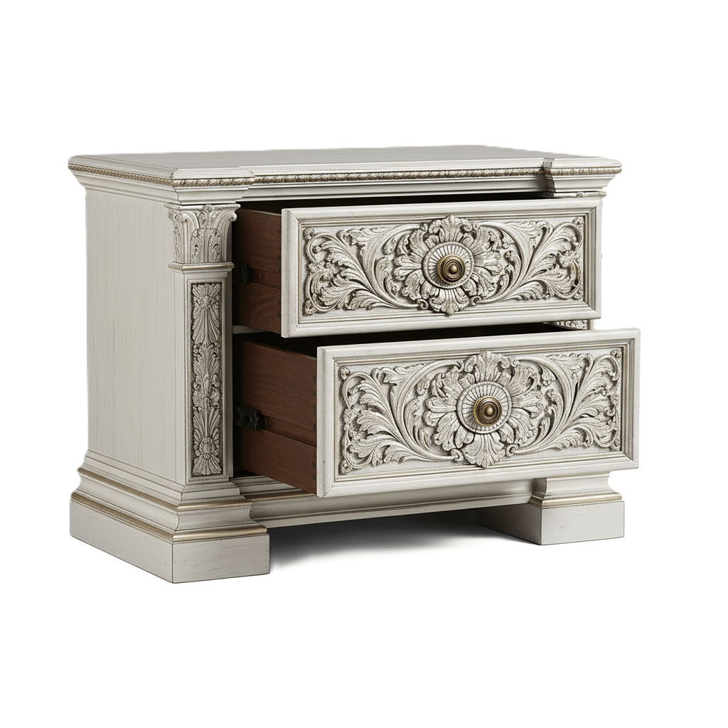 Château Élysian Bloom™ Hand - Carved Solid Wood Platform Bed & Bedroom Collection – handcrafted solid wood furniture