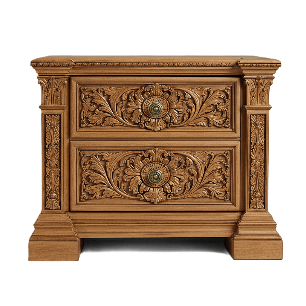 Château Élysian Bloom™ Hand - Carved Solid Wood Platform Bed & Bedroom Collection – handcrafted solid wood furniture